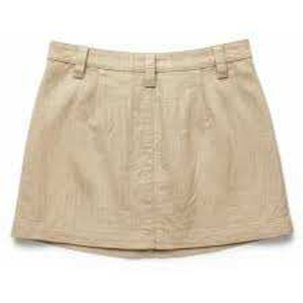 Free People Linen Woman Mini Skirt Bleached Sand Beige A-Line Size 12 C8120